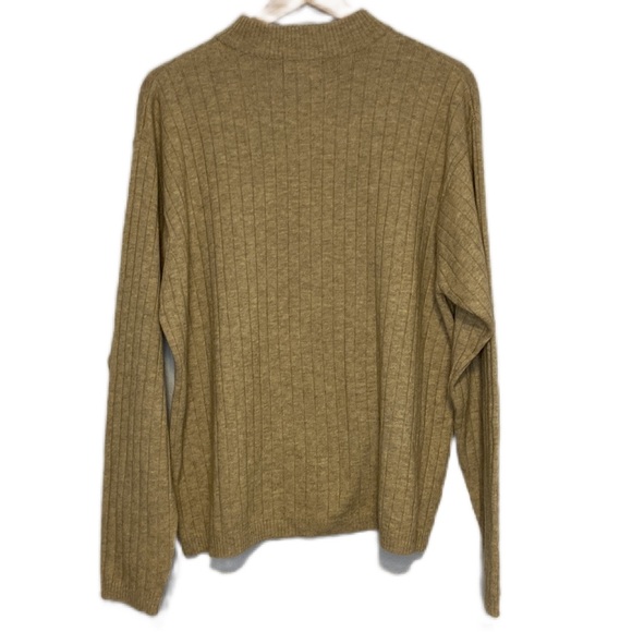 Vintage Trader Bay Large Merino Wool Blend Crewneck Pullover Knit Sweater Tan - Picture 2 of 4